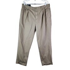 Vintage Polo Ralph Lauren Pants Mens 38x32 Beige Hammond Pleated Cuffed