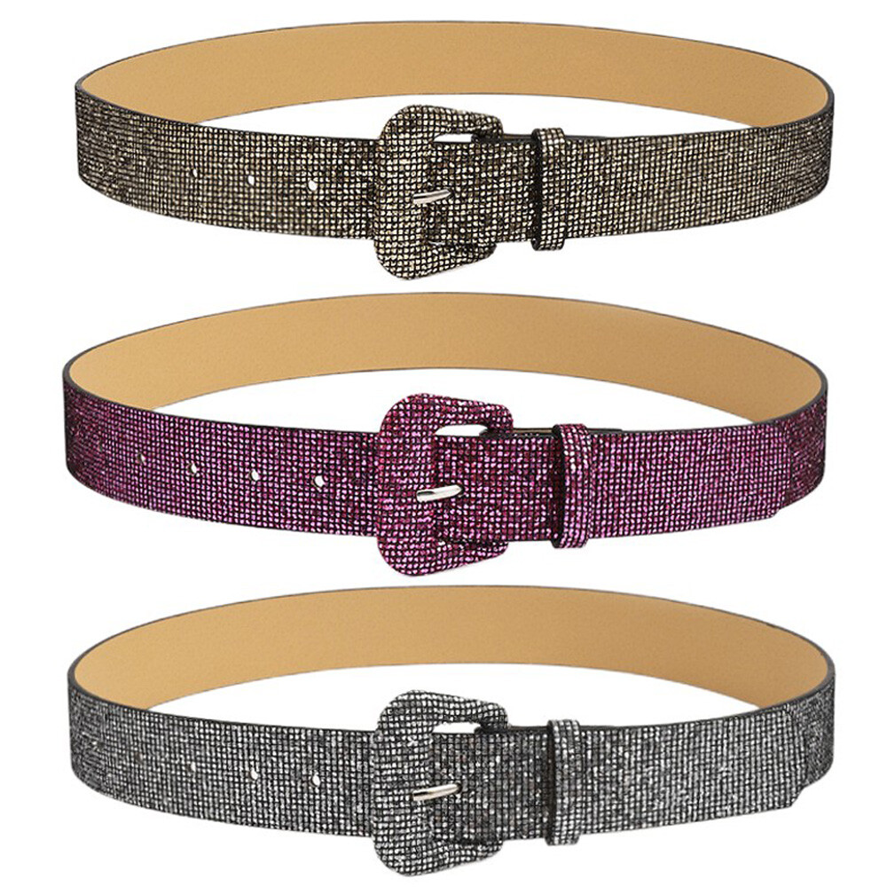 glitter belts for dresses Women Ladies Retro Shiny Faux Leather Waist Belt Jeans Dress Waistband crystal wedding dress belts