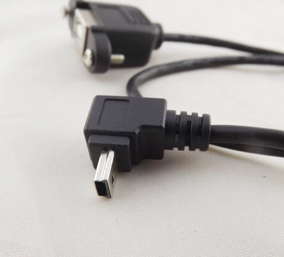 10x USB 2.0 B Female To Mini 5 Pin Male Up Angle Panel Mount Printer Cable 50cm - Image 3 of 4