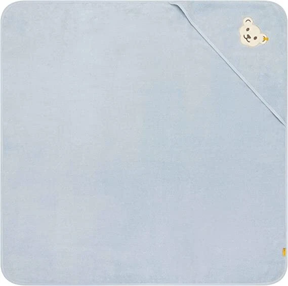 Steiff Baby Kinder Badetuch Kapuzenbadetuch Gr. 100 x 100 cm hellblau