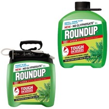 Roundup Speed Ultra WeedKiller Fast Action Tough Weed Killer Pump N Go Refill 5L