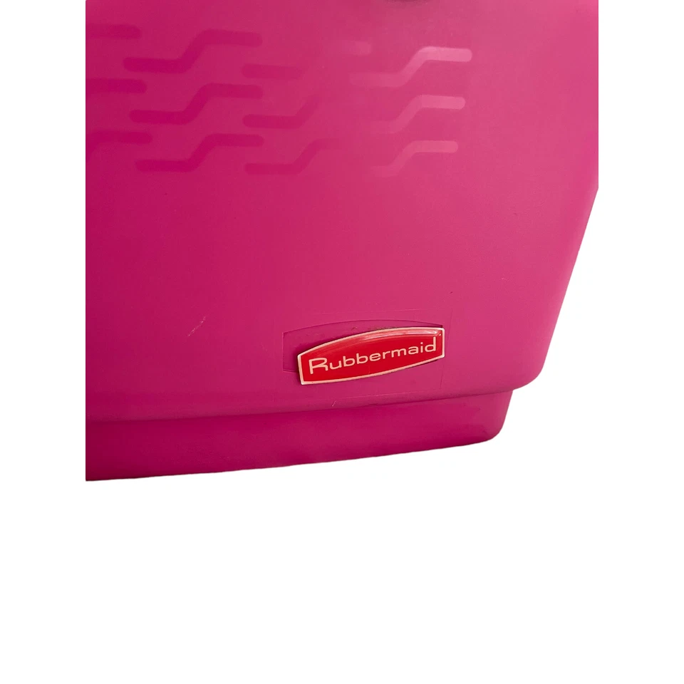 De Colección Años 90 Rubbermaid Divertido Bolso Picnic Cesta Plástico Rosa Caliente Amarillo Asas 1422 Foto 2 de 4