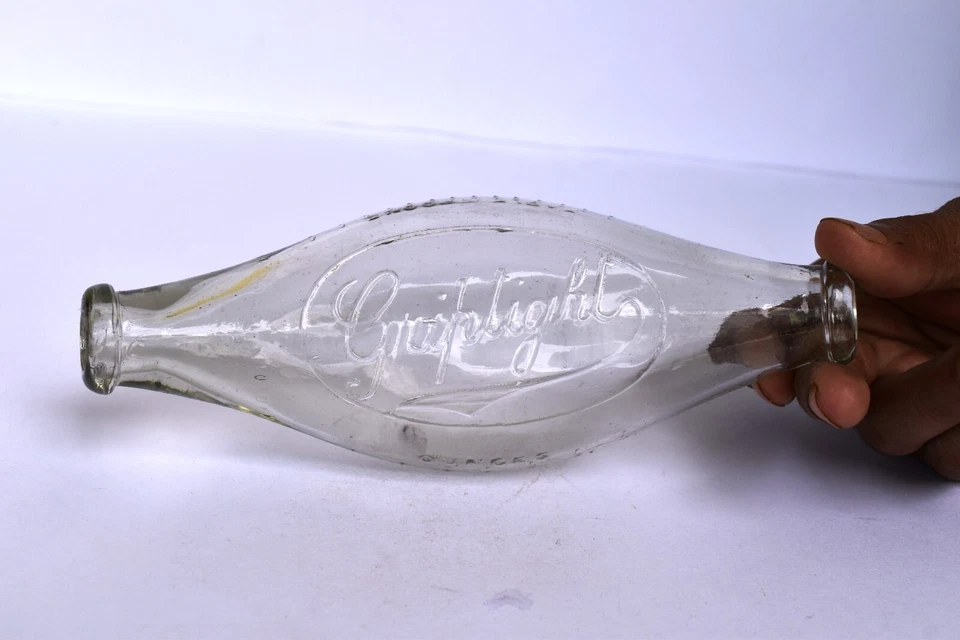 Vintage Griptight Latte Bottiglia Bambino Nutrimento Doppio Finale Banana Glass - Immagine 2 di 4