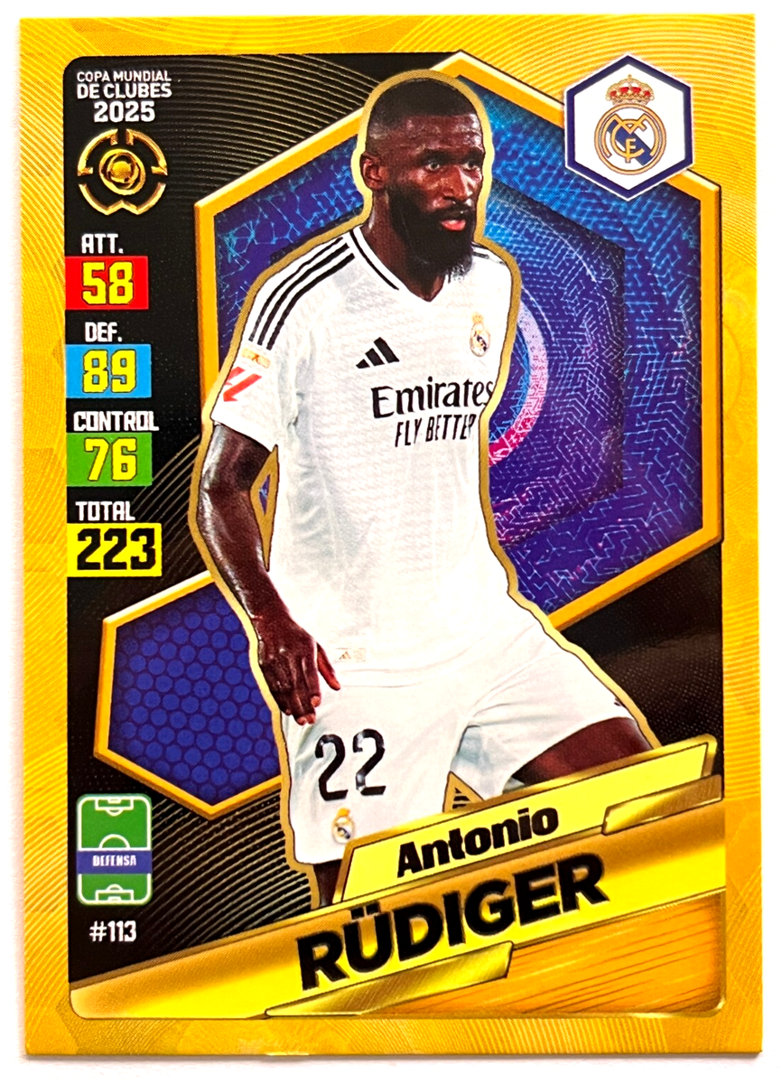 2025 FIFA CLUB WORLD CUP Gol Card #113 ANTONIO RUDIGER Real Madrid