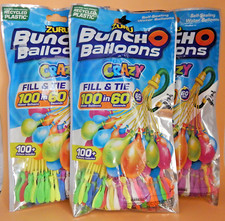 Water Balloons 3-PACKS Of 100 Self-Sealing, Fast 60 Seconds To Fill