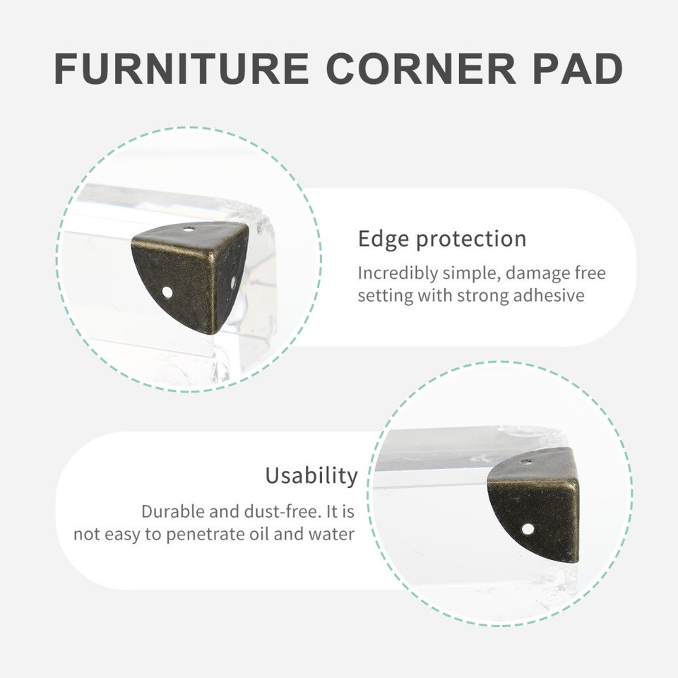 12 Pcs Triangle Corner Furniture Guards Protector Wrap Decor Metal eBay