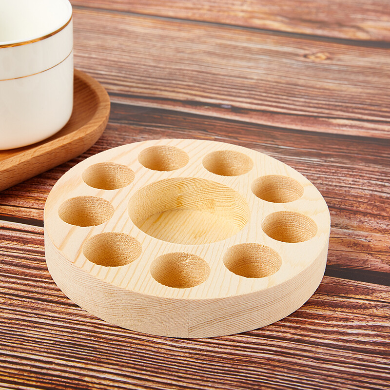 10 Holes Essential Oil Display Riser Bottle Holder Vial Organizer Wood ...