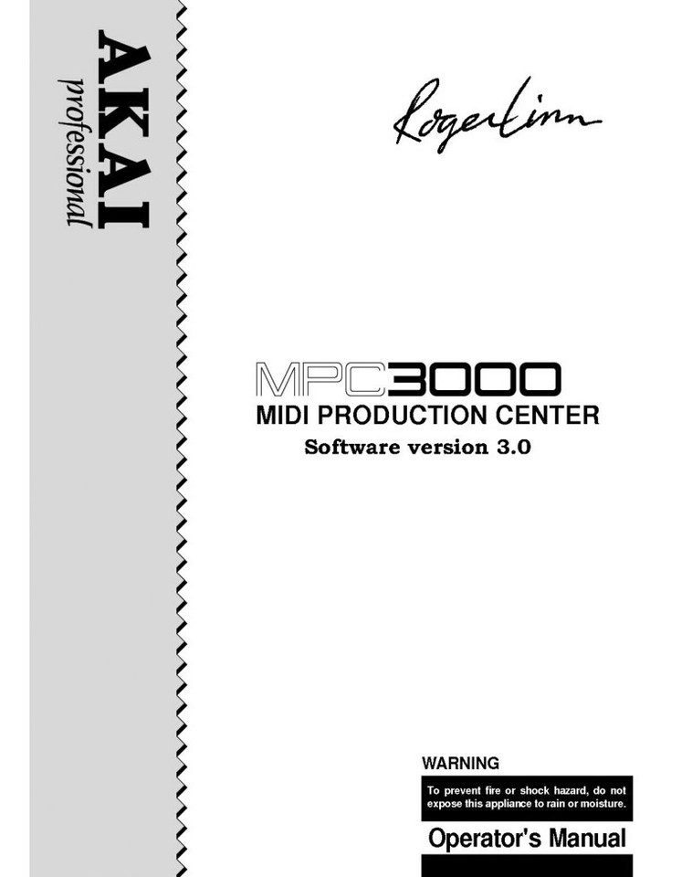 Akai MPC3000  Owners Instruction Manual