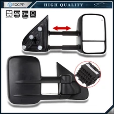 Power Heated Tow Mirrors For 15-18 Chevy Silverado 1500 2500HD 3500HD Old Style