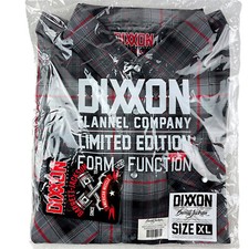 Dixxon Flannel "Barrett Jackson" Men's XL 2023 collab Gray Red Plaid Snap Shirt