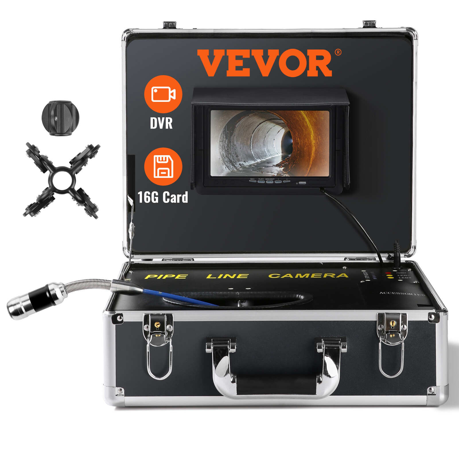 Caméra d'inspection VEVOR canalisation 50 m | Endoscope industriel égout 385mm