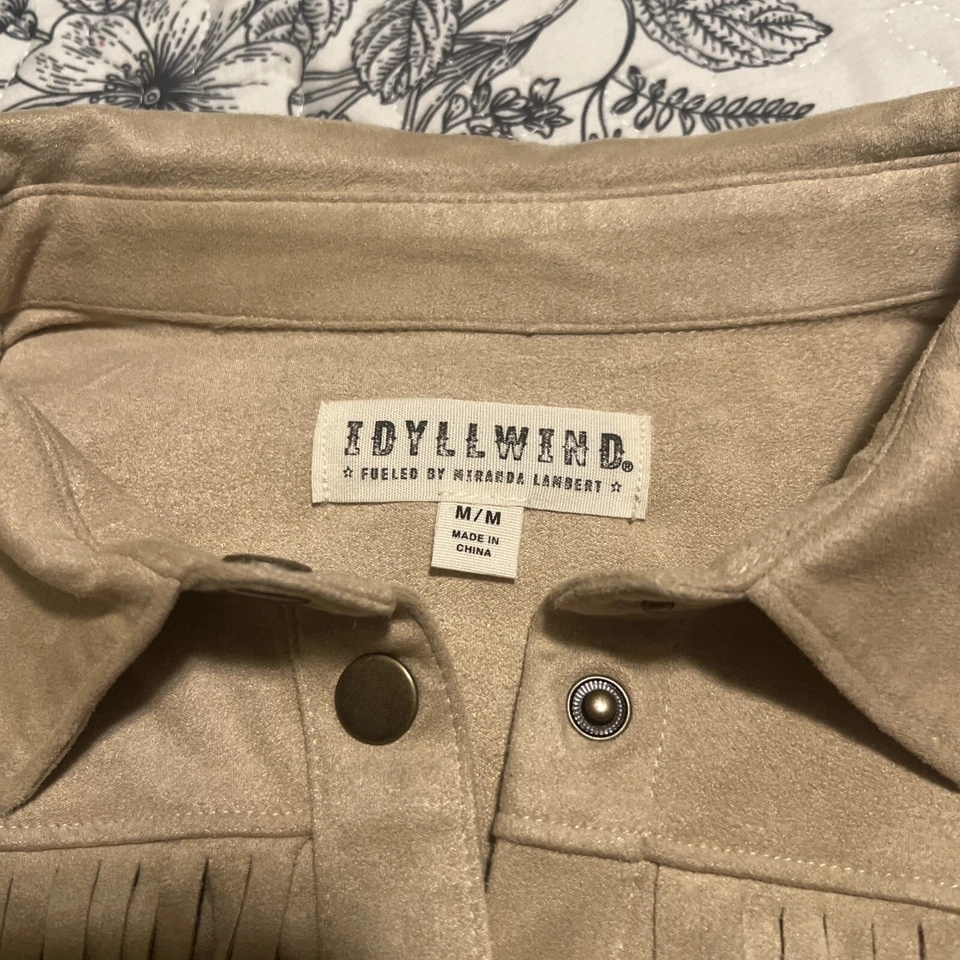 Vestido mediano Idyllwind Miranda Lambert para mujer color tostado flecos occidental manga larga NUEVO Foto 3 de 4