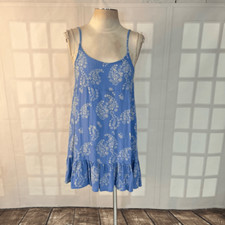 Urban Outfitters Blue Paisley Floral Sleeveless Tiered Flowy Midi Sundress Small