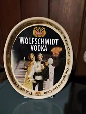 Vintage 1980s Wolfschmidt Vodka Metal Drink Serving Tray Spirit of the Czar