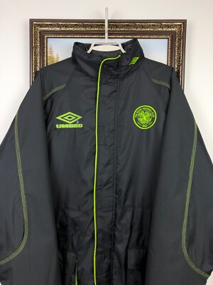 Vintage 90's Umbro Celtic Football Padded Bench Coat Jacket Soccer