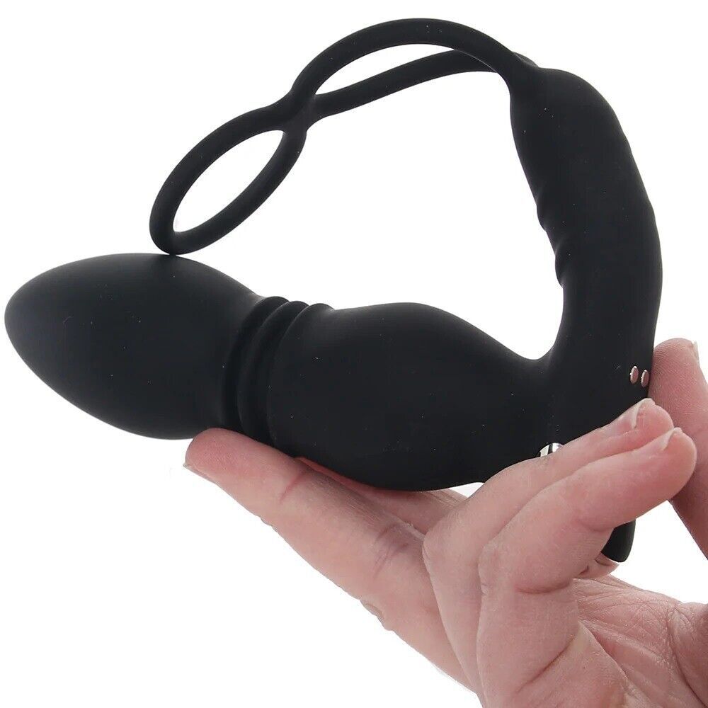 ass-sation remote vibrating p-spot plug Ass-Sation Remote Vibrating and Rotating Anal Plug - Black main image 0