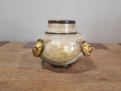 Unique Lion Head Medallion Vintage Murano Glass Vase Ebay