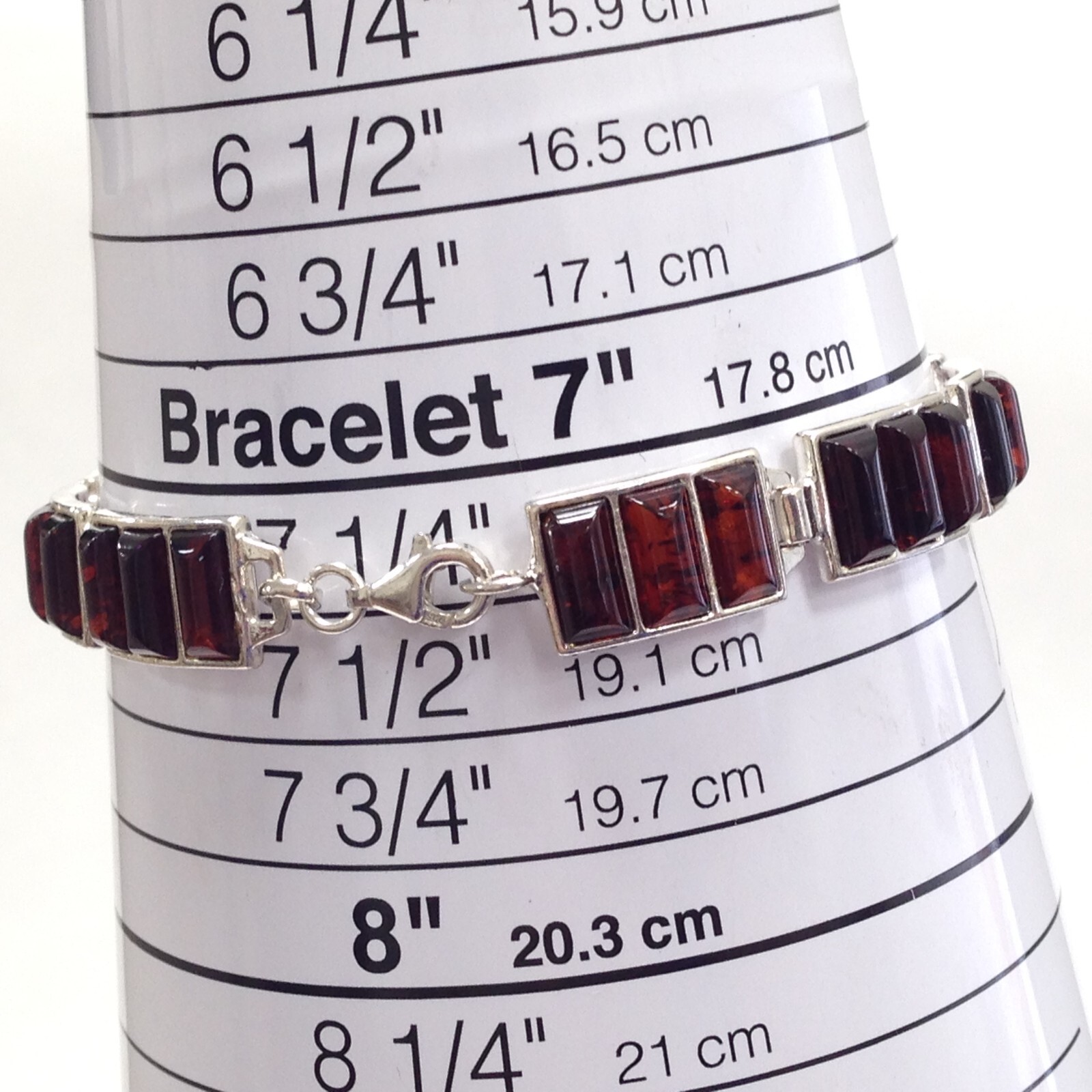 B Maker Mark Sterling Silver Rectangle Natural Am… - image 4