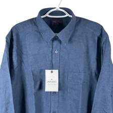 NEW UNTUCKit Mens Fuligni Flannel Shirt 2XLT Slim Fit Blue Cotton Button Up