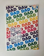 VTG 80’s Stravina Inc. Dad Personalized Gift Wrap 2 Sheet