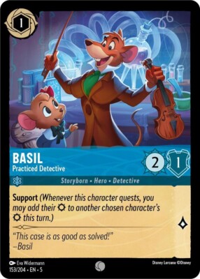 Basil - Practiced Detective 153/204 | FOIL | Shimmering Skies NM