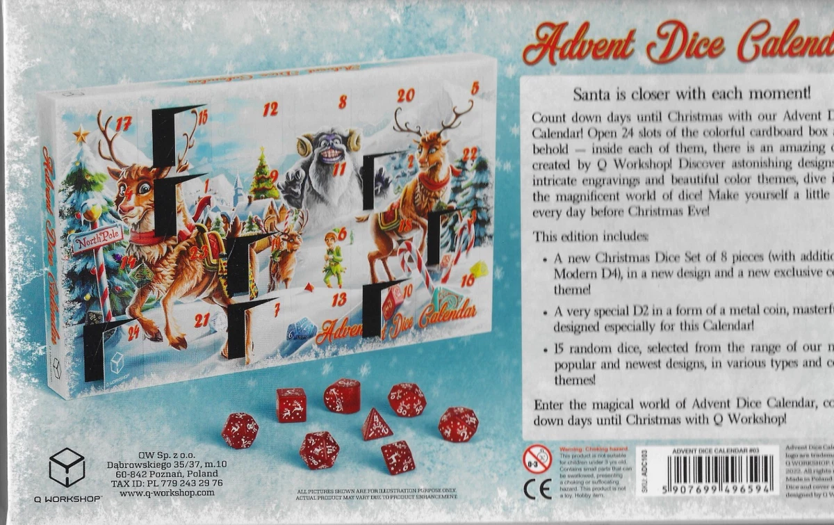 Advent Dice Calendar #3 2022 NEW SEALED Q-Workshop PRIORITY SHIP | eBay