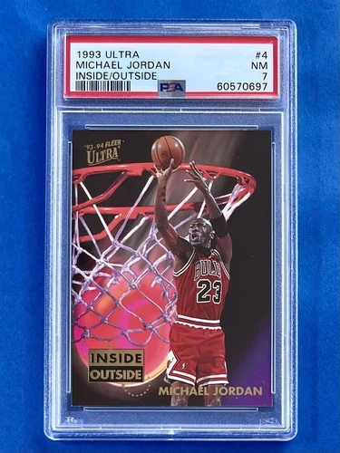 1993-94 Fleer Ultra Inside Outside Card #4 Michael Jordan PSA 7 HOF GOAT Bulls