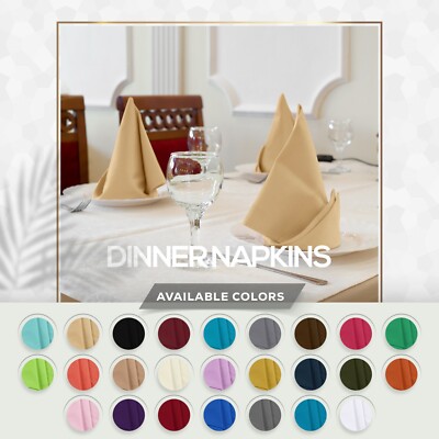 Pack of 12 Cotton Dinner Napkins Hotel Quality 18x18