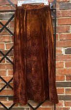 Vintage 1960s-1970s Boho Hippie Gypsy Maxi Length Velvet Skirt S-XS Waist 26  