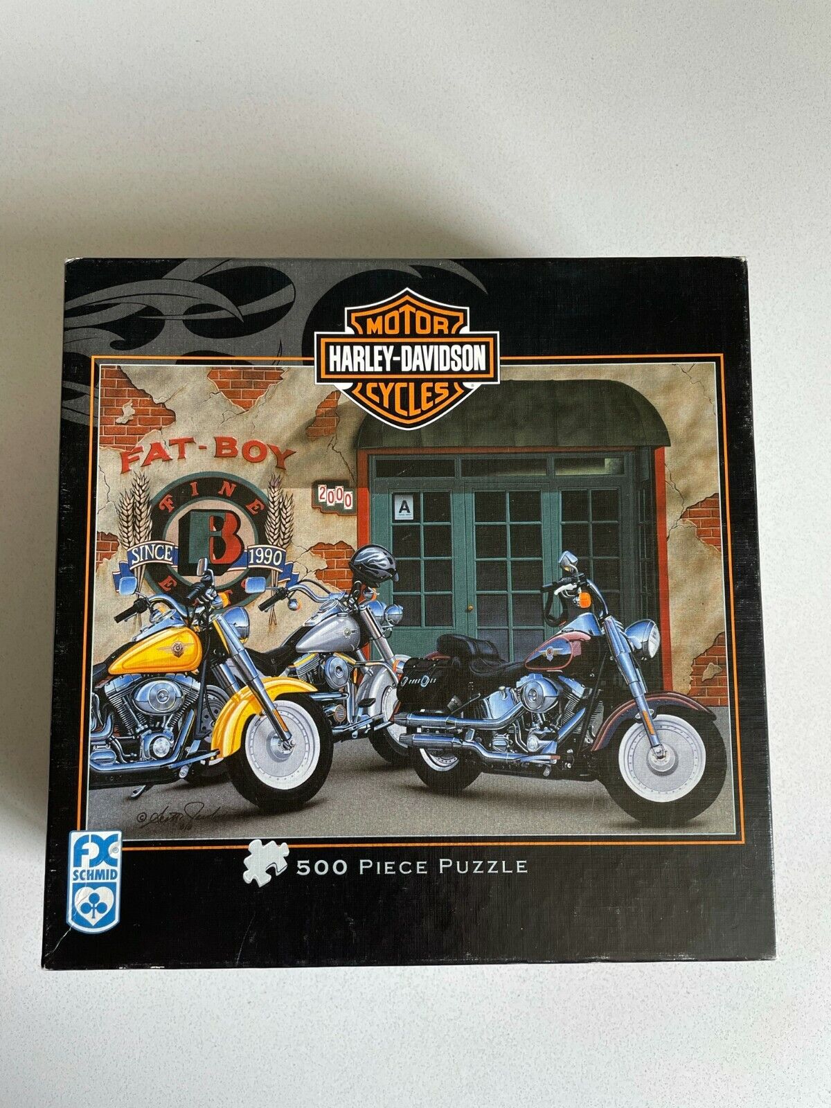 Harley Davidson Fat Boy Jigsaw Puzzle Scott Jacobs 500 Pieces 24 x18 Missing 1