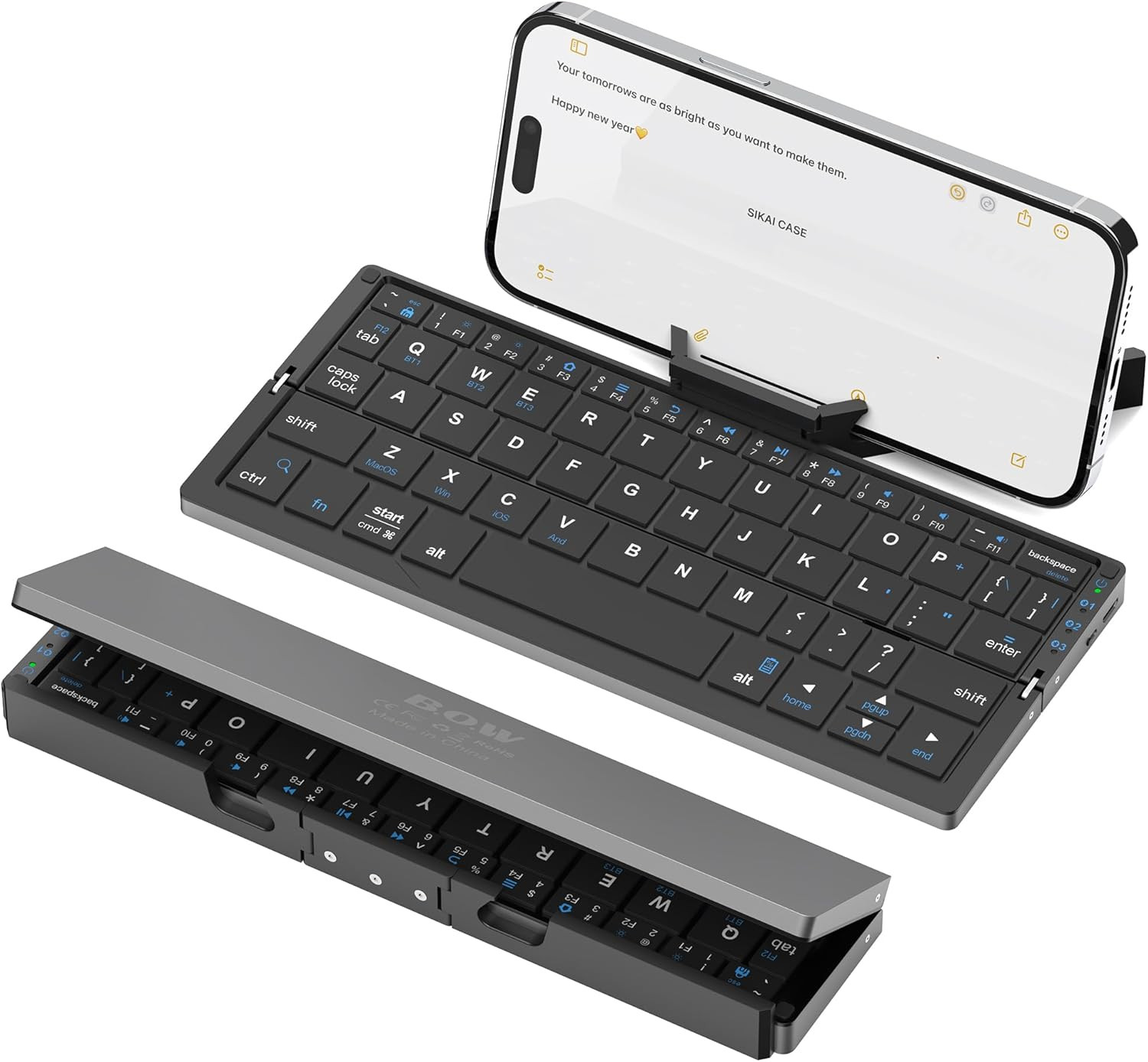 Compact Foldable Bluetooth Keyboard with Magnetic Stand for 