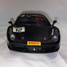 Hot Wheels Elite Ferrari 458 Challenge #12 1:18 Black Diecast Model Car w/ Box
