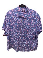 UNTUCKit Relaxed Fit XXL Blue Pink Floral Lin...