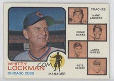 1973 Topps Whitey Lockman Hank Aguirre Ernie Banks Larry Jansen Pete Reiser 18d9