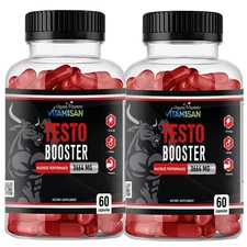 Vitamisan 2-Pack Testo Support for Men | Performance, Power & Wellness | 120 Cap