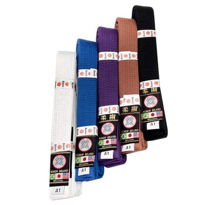Ronin BJJ Gi Belt   Brazilian Jiu Jitsu Belt - Poly/Cotton Fabric A5 Black