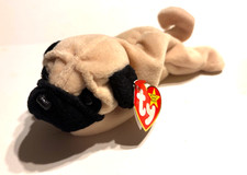TY Beanie Baby - PUGSLY the Pug Dog 8 inch - MWMTs Stuffed Animal Toy