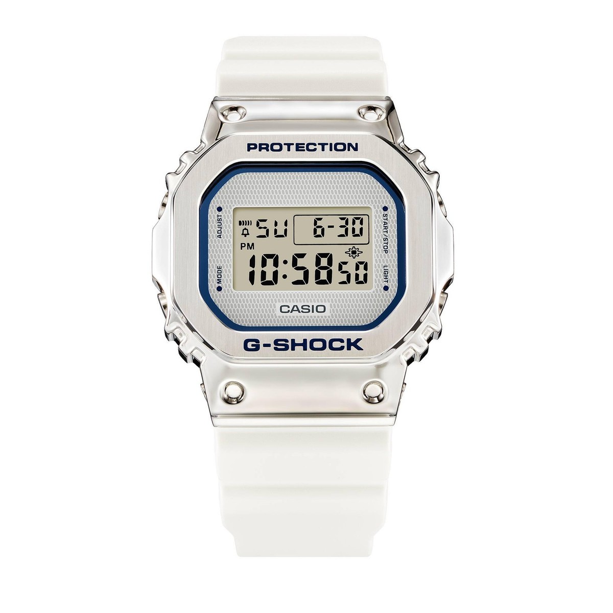 CASIO G-SHOCK GM-5600LC-7 METAL BEZEL SILVER/WHITE DIGITAL WATCH
