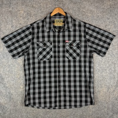 DIXXON Flannel Shirt Mens 2X Black Plaid Form And Function Button Up Bamboo