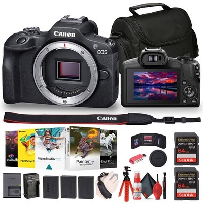 Canon EOS R100 Mirrorless Camera + Corel Photo Software + Bag + 2 x 64GB Card +