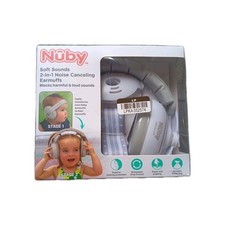 NEW Nuby Soft Sounds 2 in 1 Noise Canceling Earmuffs White