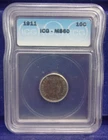 1911 Barber Dime 10c ICG MS60
