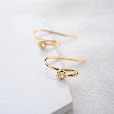 10pcs gold plated brass earring hooks for diy jewelry making
