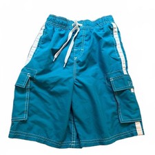 Kanu Surf Boys Teal Cargo Swim Trunks M/10/12