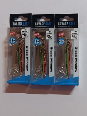 3 Savage Gear Glass Minnow 3''  5/8 oz.  Electric Chicken 