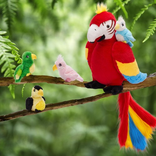 Macaw Parrot Stuffed Animals with Babies, 18'' Mommy Stuffed Parrot Plush wit... - Bild 4 von 9
