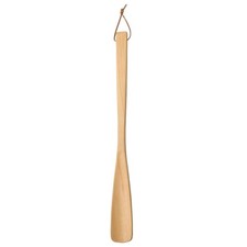 Wooden Shoe Horn 15.7" Straight Handle Shoe Helper Wood Shoehorns Brown