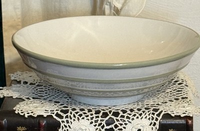 Vintage Pfaltzgraff Sphere Green Stripes 9'' Vegetable Serving Bowl