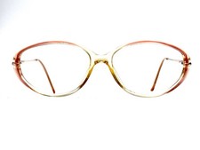 VTG Gloria Vanderbilt Blush Pink Clear Oval Eyeglasses 53 17 130