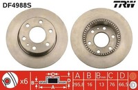 2 X Bremsscheibe TRW DF4988S FüR Iveco Daily IV Kasten